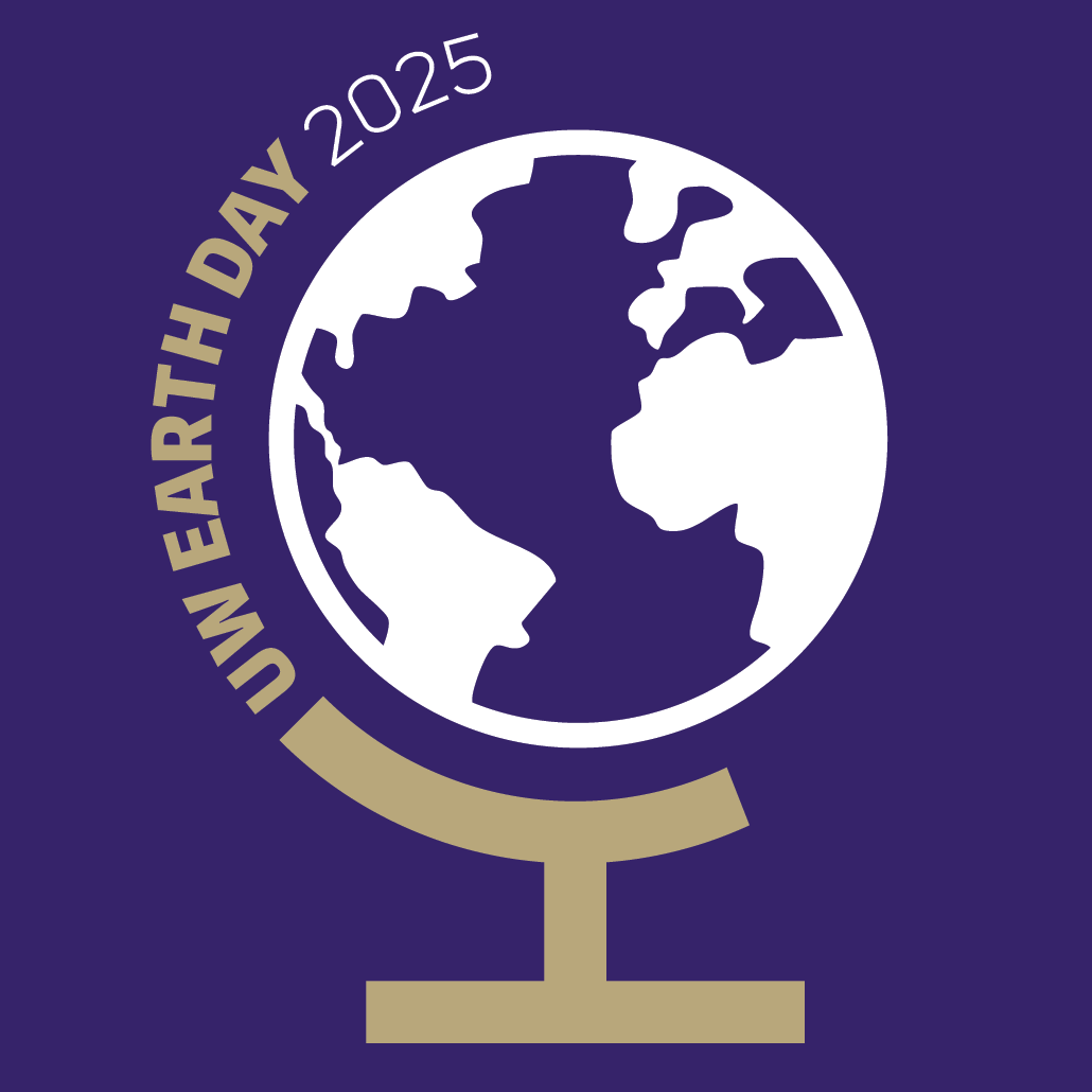 2025 UW Earth Day text wrapped around a globe
